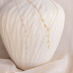 Lariat Name Necklace in 18K Gold