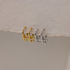 Dangling Blossom Huggies in 18K Gold