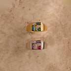Mosaic Birthstone Signet Ring