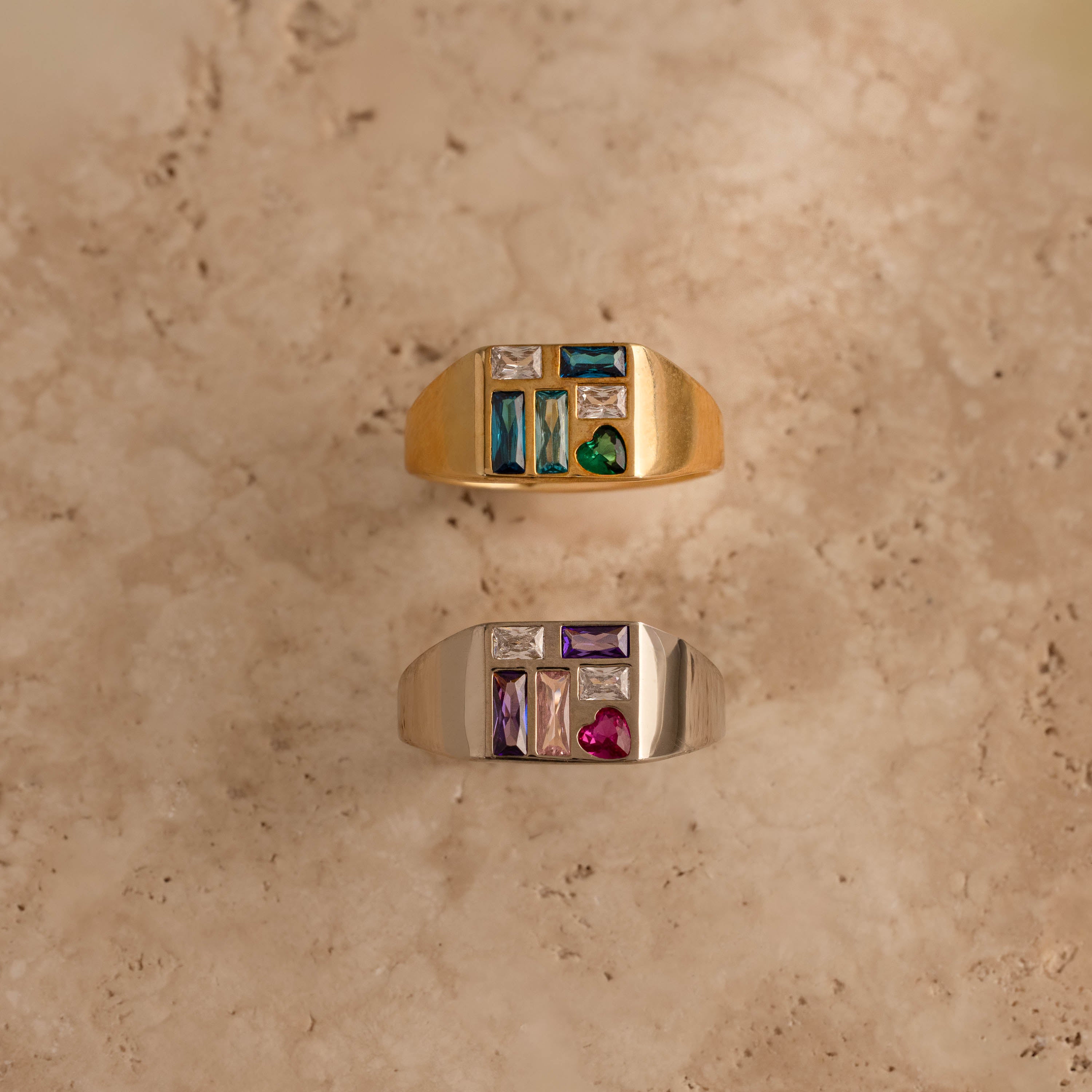 Mosaic Birthstone Signet Ring