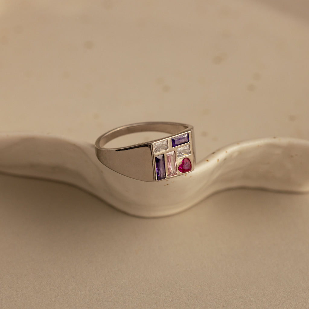 Mosaic Birthstone Signet Ring