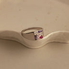 Mosaic Birthstone Signet Ring
