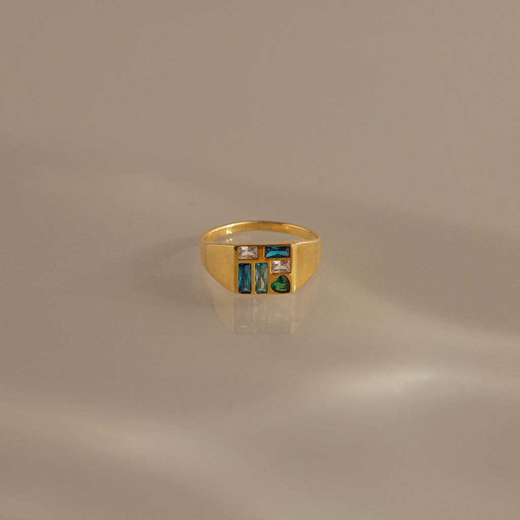 Mosaic Birthstone Signet Ring
