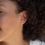 Trio Sphere Studs in 18K Gold