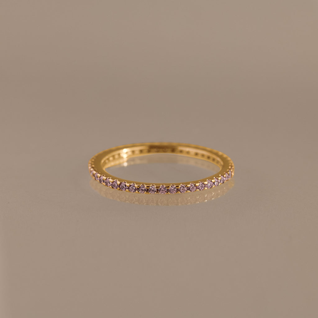 Bague avec pierre de naissance éternité 