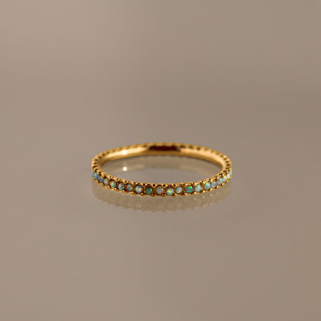 Bague avec pierre de naissance éternité 
