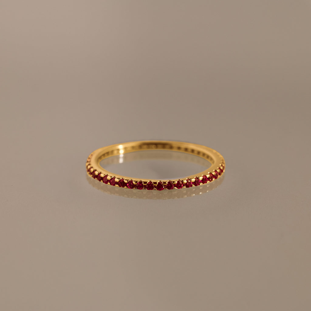 Bague avec pierre de naissance éternité 