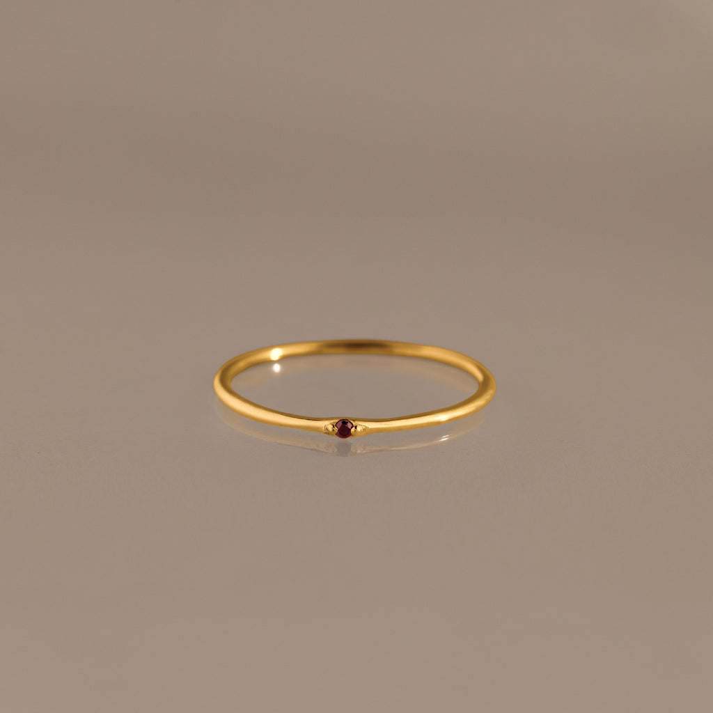 Thin Mini Birthstone Ring