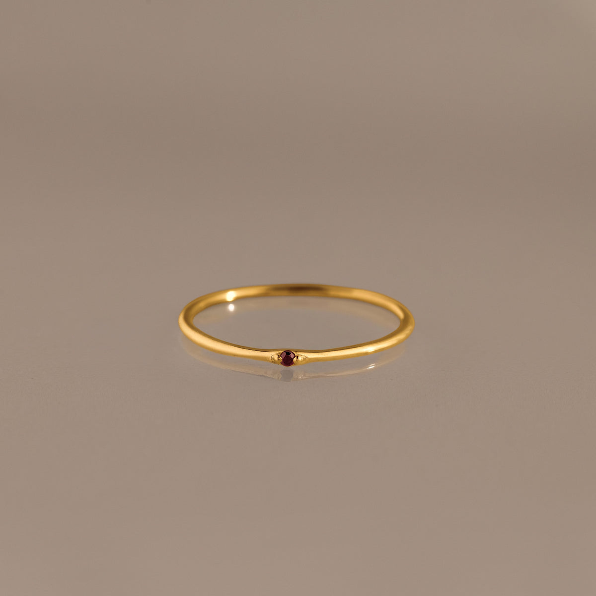 Thin Mini Garnet Ring