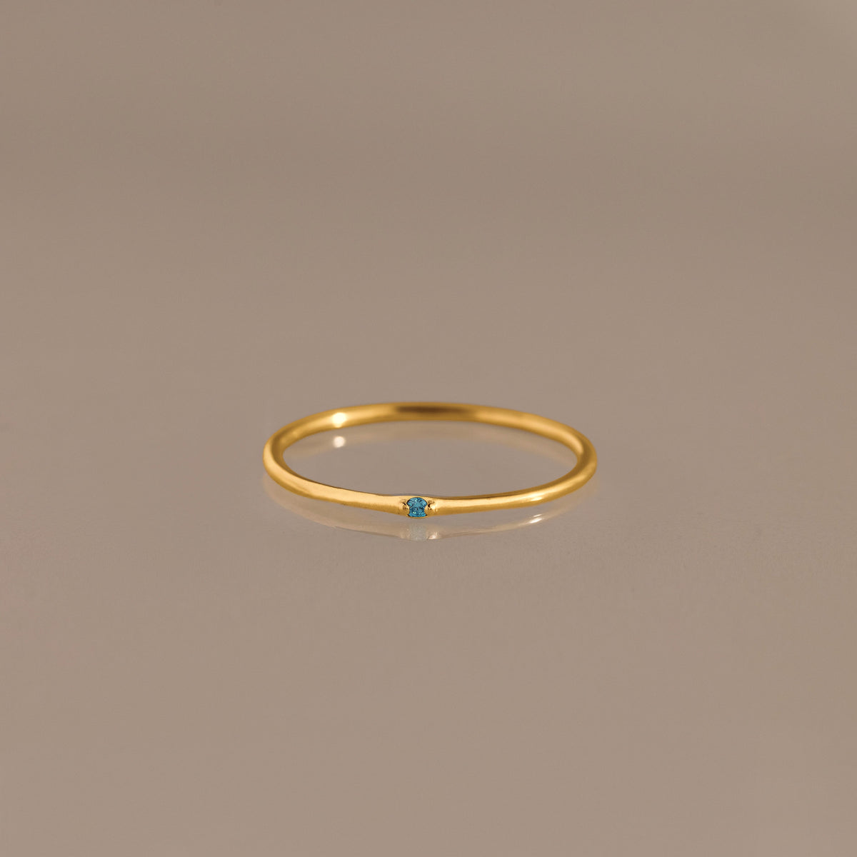 Thin Mini Aquamarine Ring