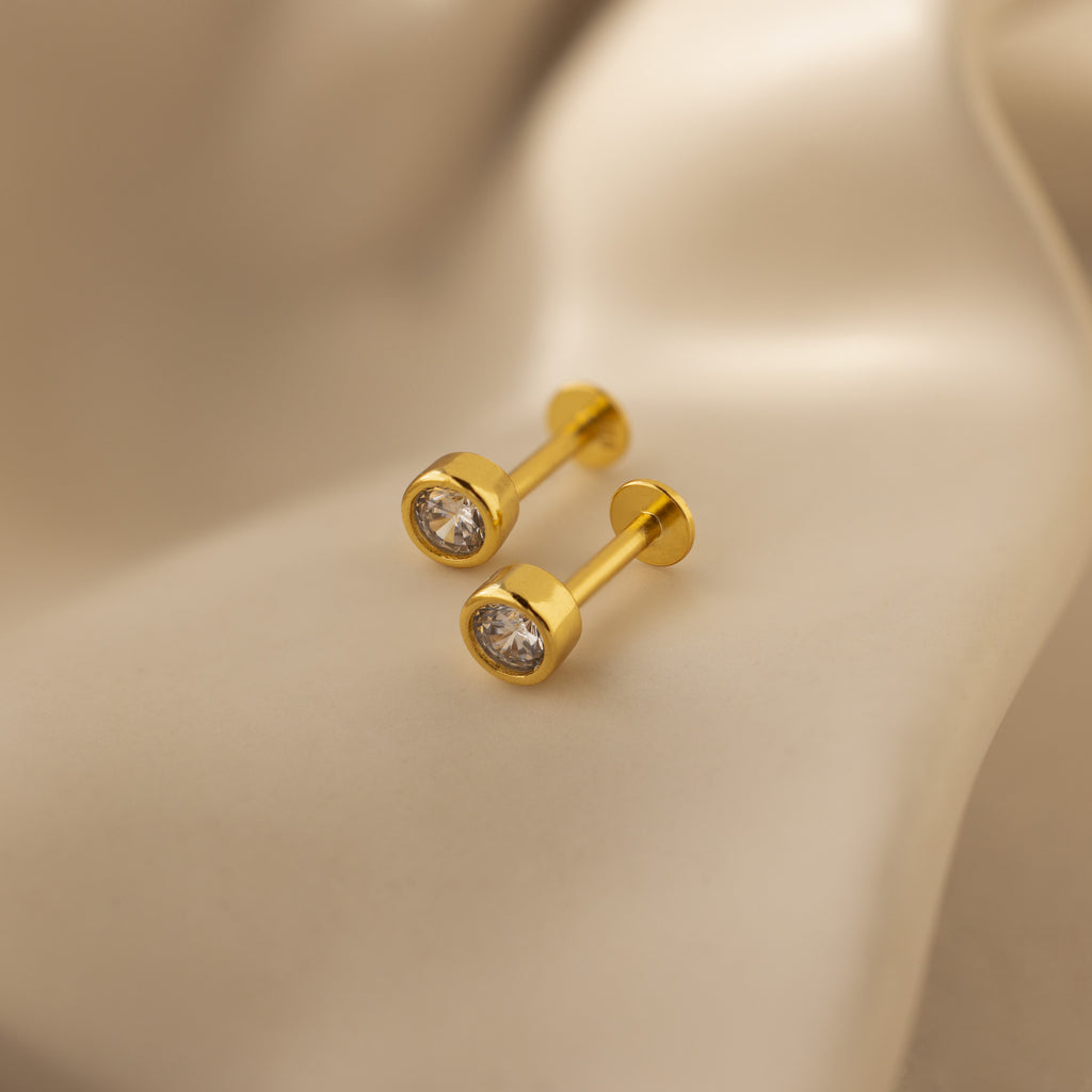 Medium Diamond Bezel Flat Back Studs