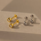 Round Diamond Bezel Flat Back Studs