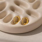 Lace Diamond Huggies in 18K Gold