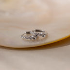 Lace Diamond Huggies in Silver