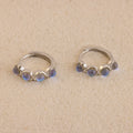 Clear Moonstone Huggies in Silver