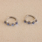 Clear Moonstone Huggies in Silver