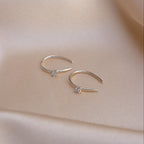 Rylee Diamond Wire Earrings in Silver