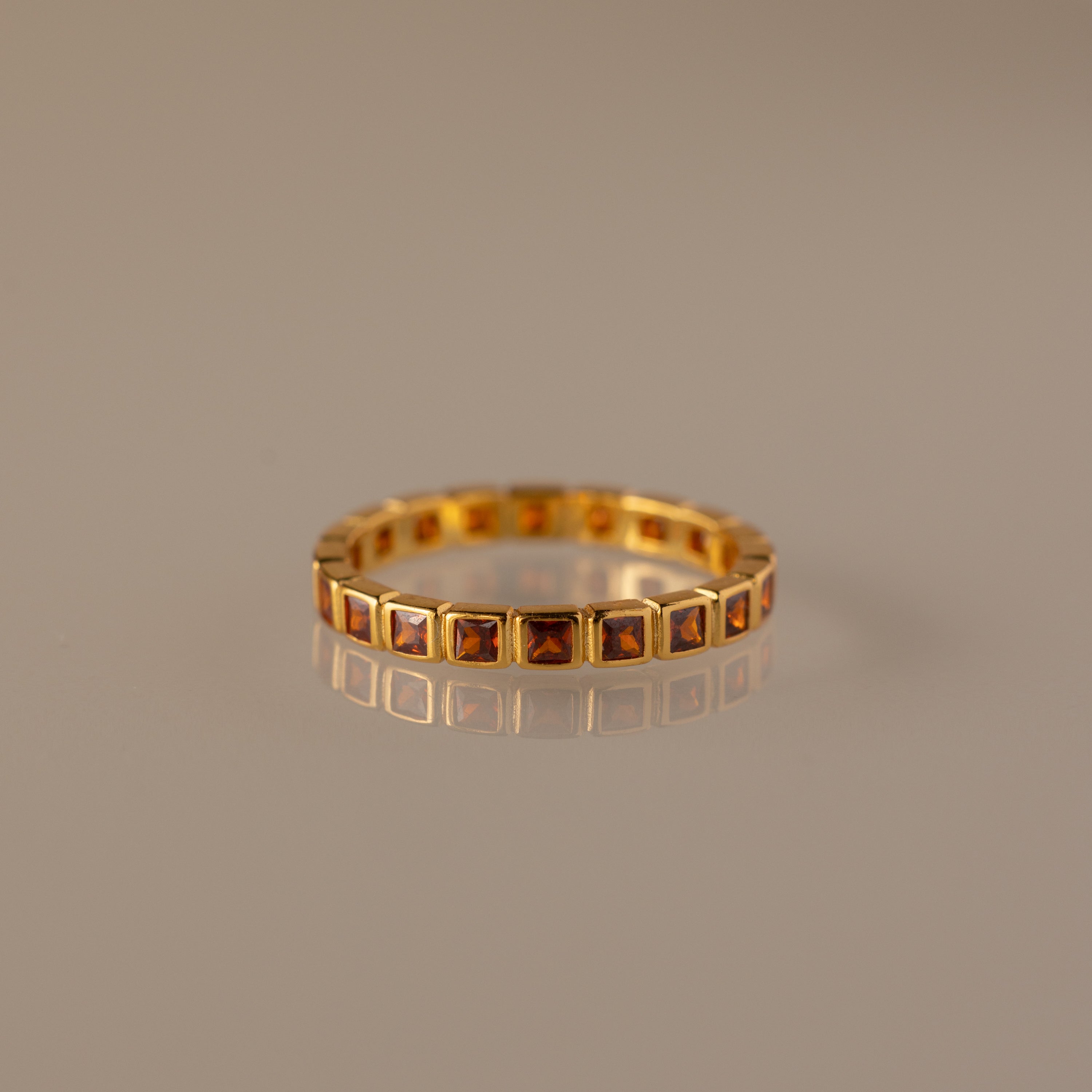 Eternity Bezel Garnet Ring