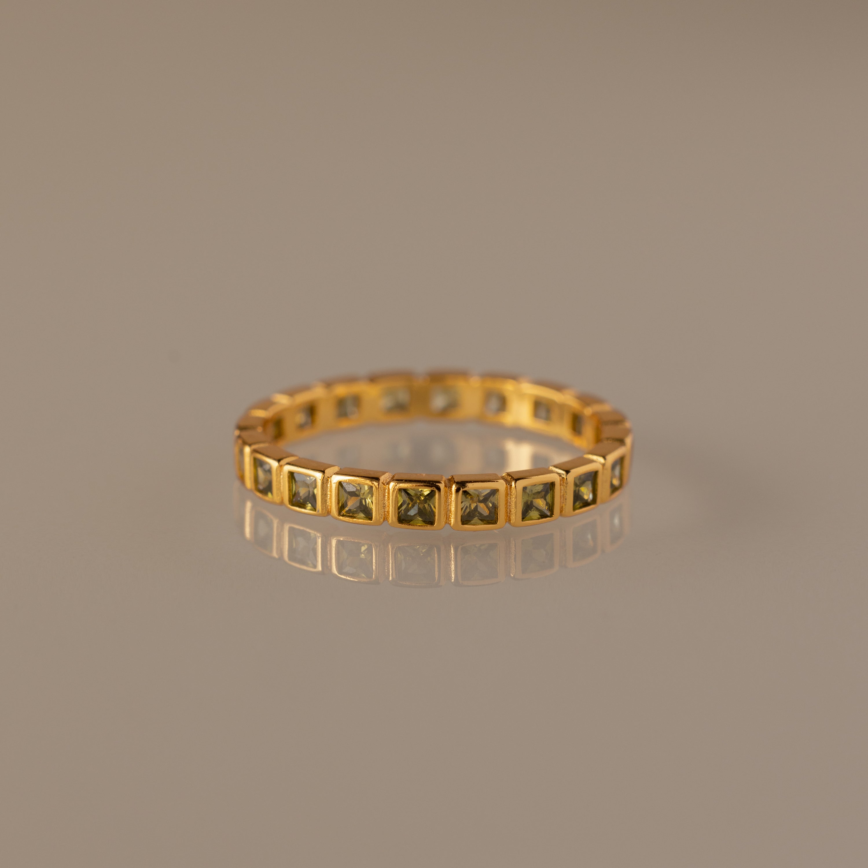 Eternity Bezel Peridot Ring