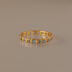 Eternity Bezel Blue Zircon Ring