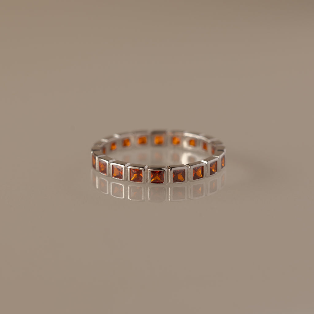 Eternity Bezel Garnet Ring