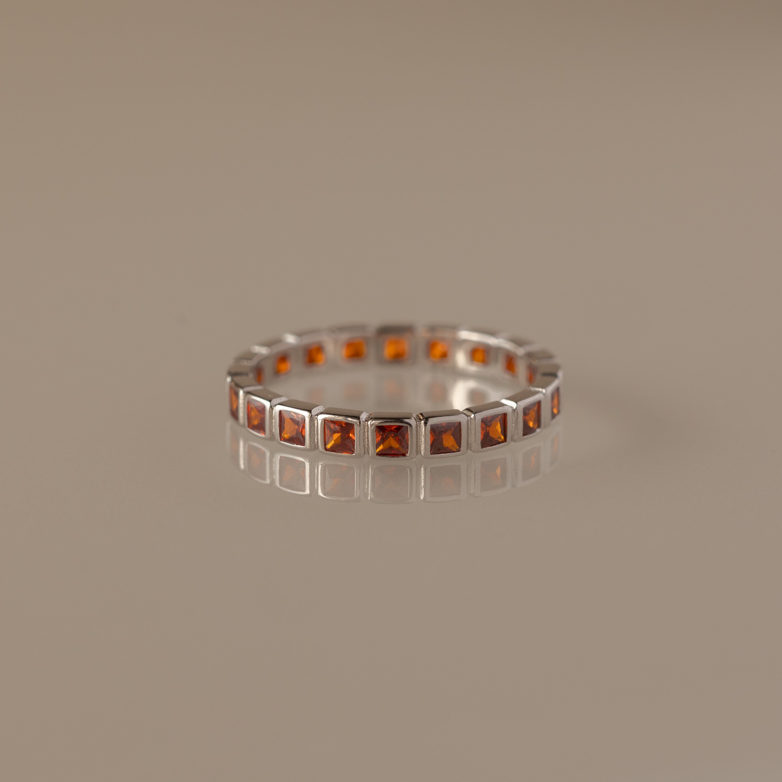 Eternity Bezel Garnet Ring