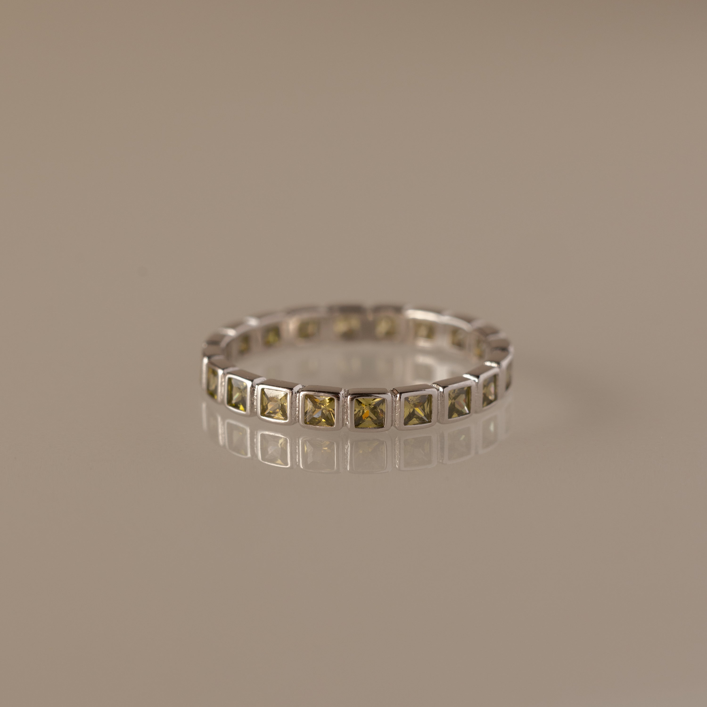 Eternity Bezel Peridot Ring