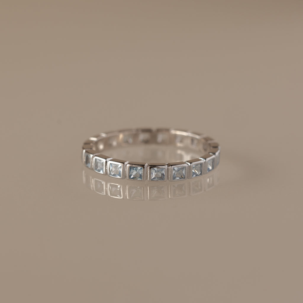 Eternity Bezel Aquamarine Ring