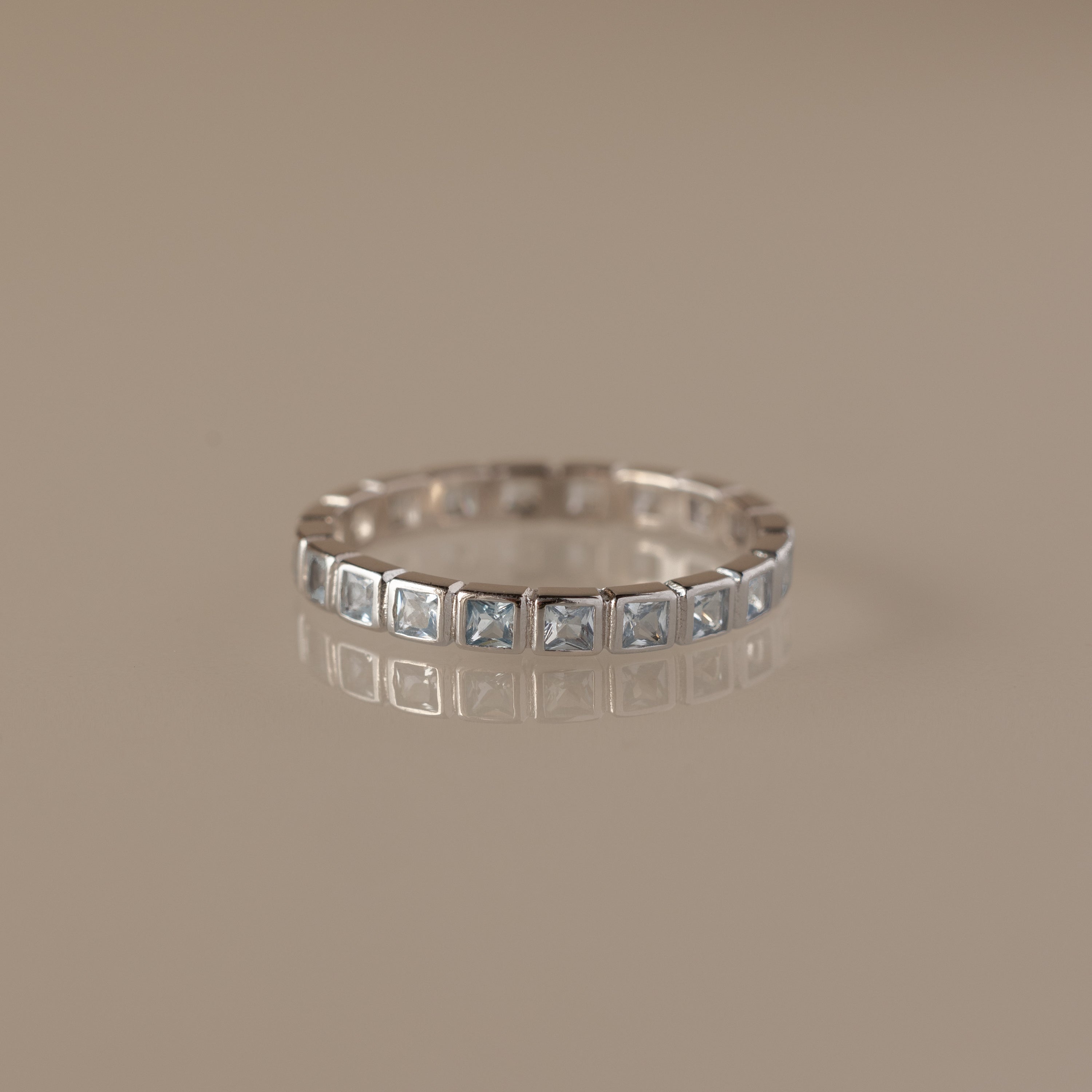 Eternity Bezel Aquamarine Ring