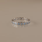 Eternity Bezel Blue Zircon Ring