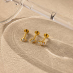 Clous d'oreilles à dos plat en opale marquise