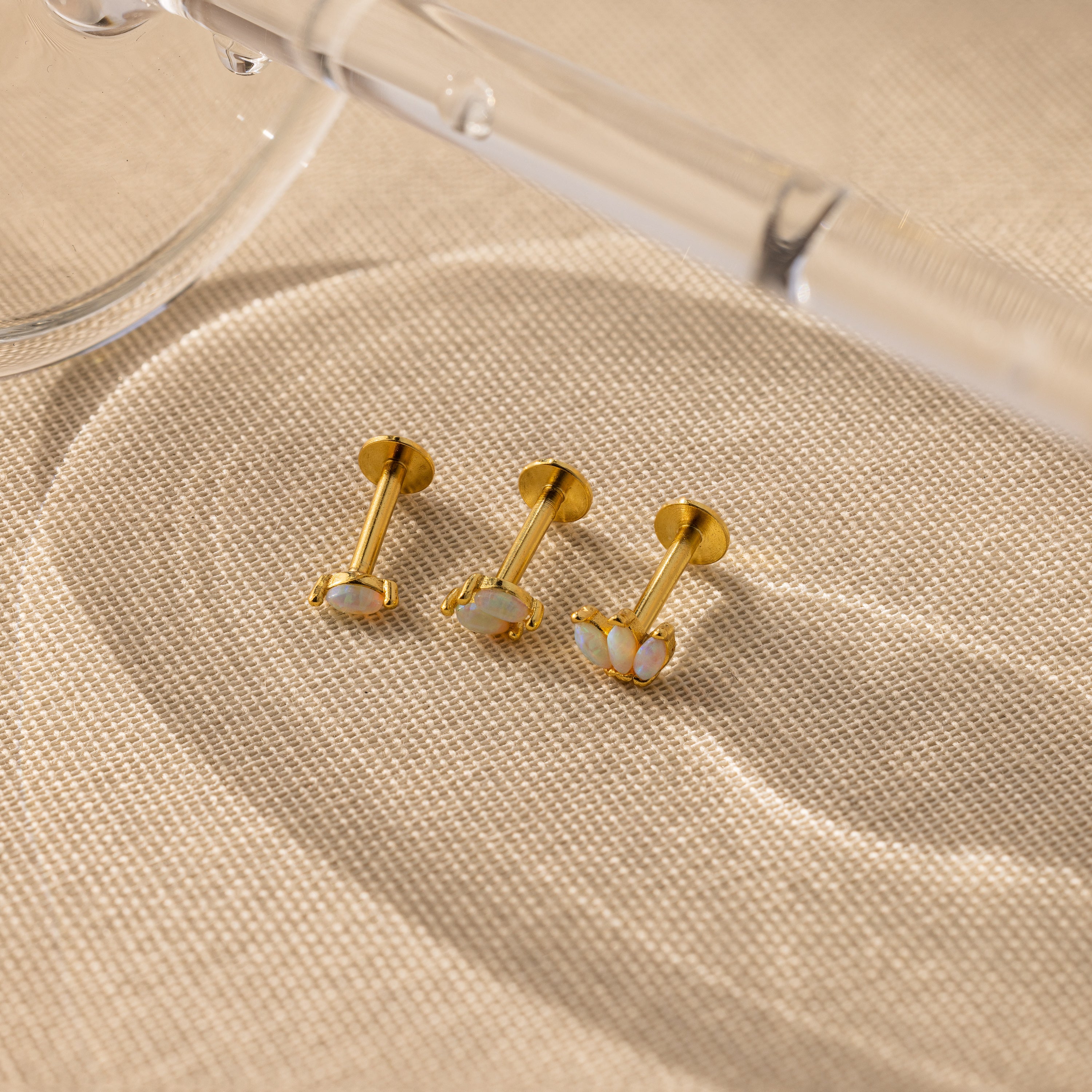 Marquise Opal Flat Back Studs