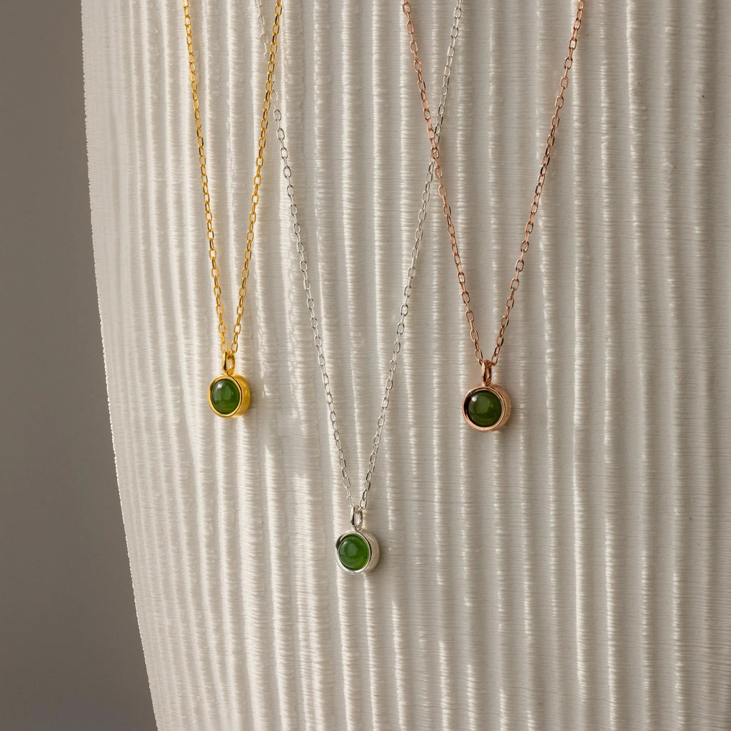 Jade Charm Necklace-Necklaces-Caitlyn Minimalist