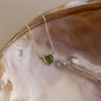 Jade Heart Charm Necklace-Necklaces-Caitlyn Minimalist