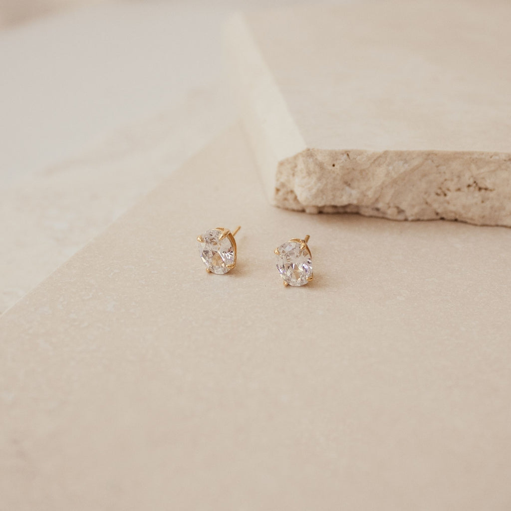 Oval Diamond Studs