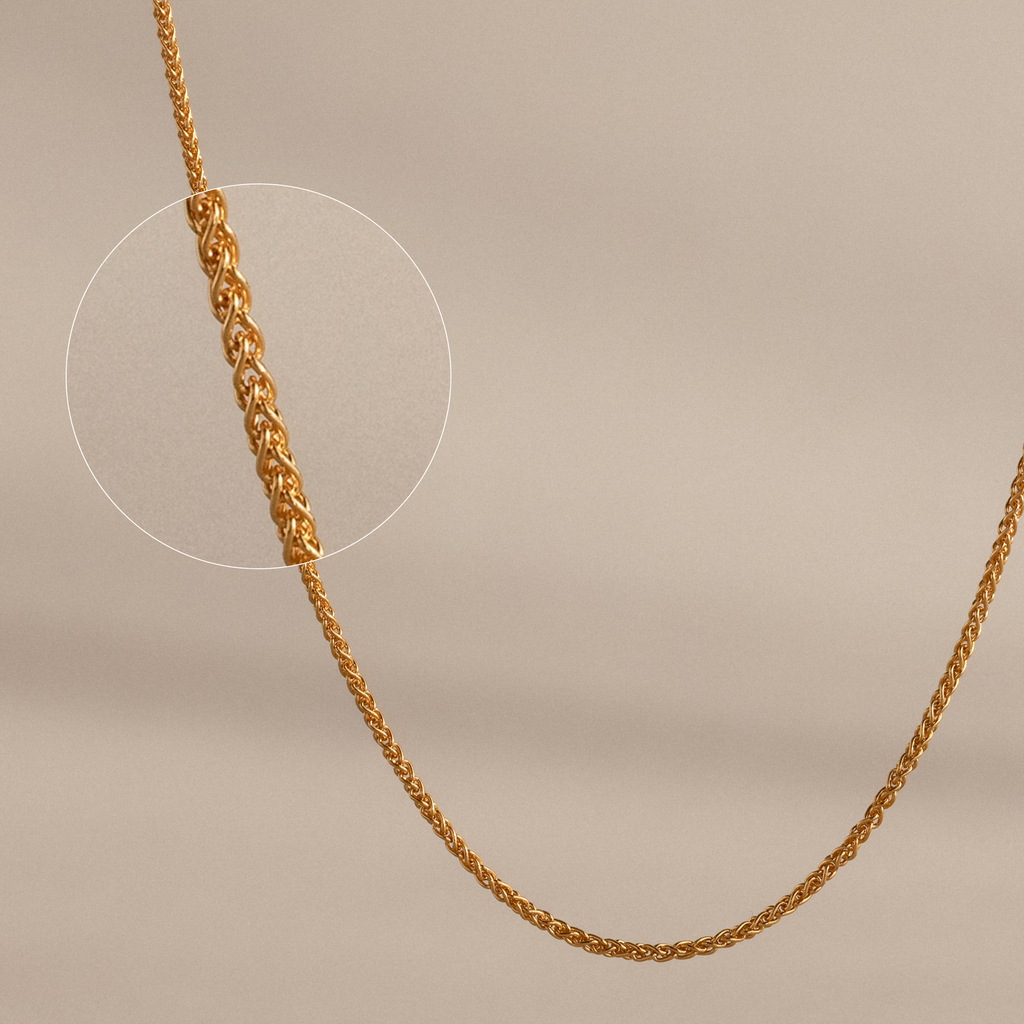 Woven Chain Necklace in 18K Gold