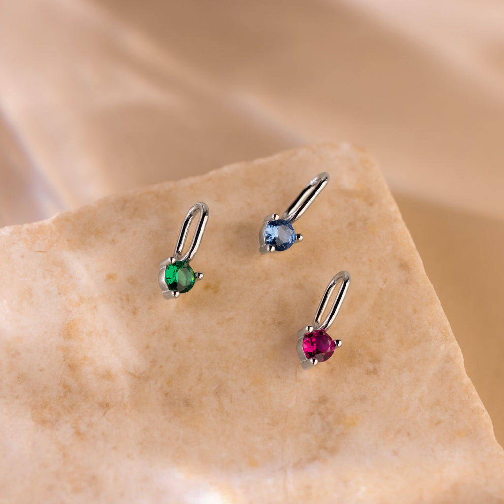 Dainty Blue Zircon Charm