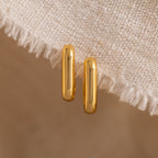 Chunky Link Hoops in 18K Gold