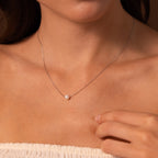 Dainty Pearl Jewelry Set in Silver