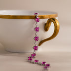 Pink Tourmaline Heart Tennis Bracelet in Silver