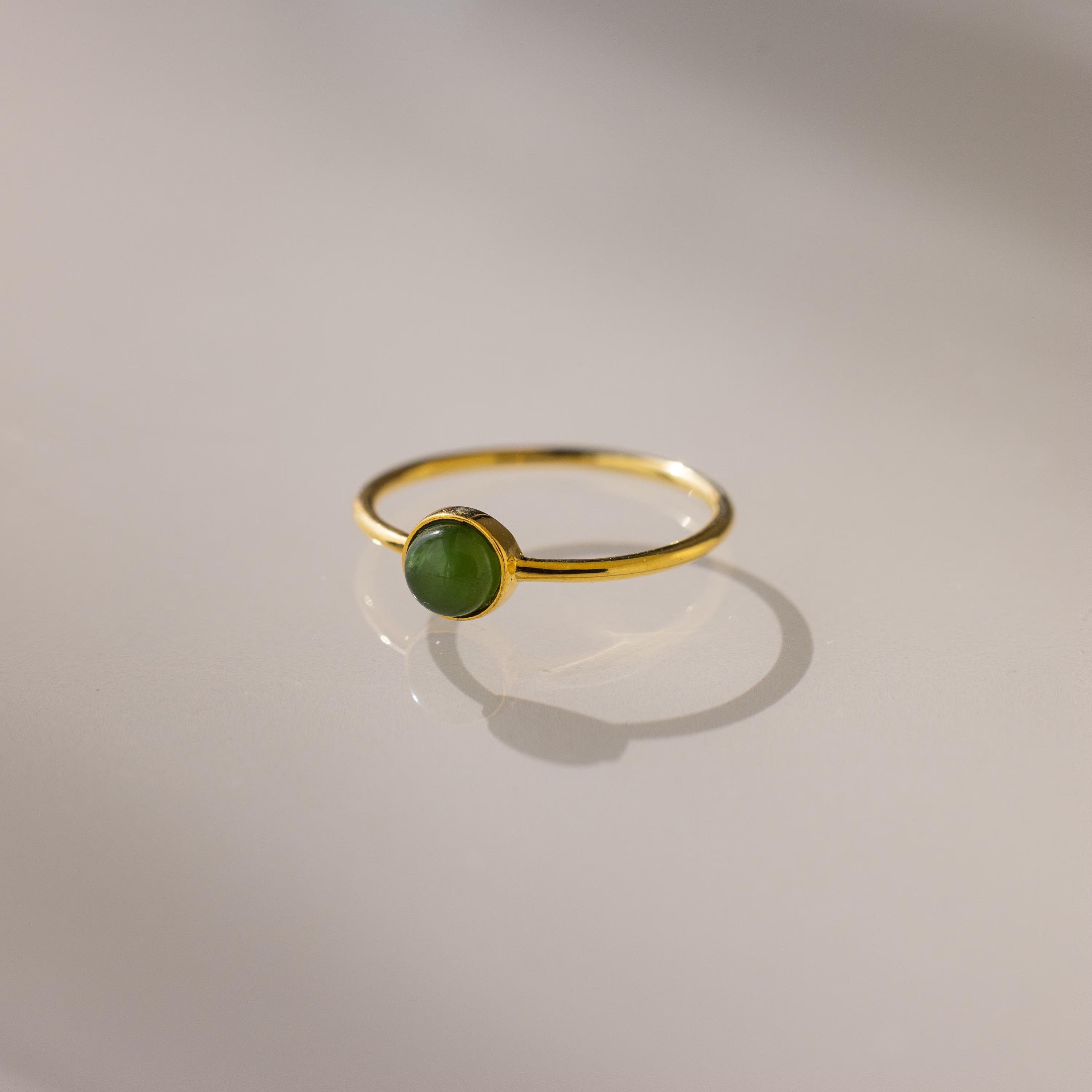 Round Jade Ring-Rings-Caitlyn Minimalist
