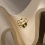 Round Jade Ring-Rings-Caitlyn Minimalist