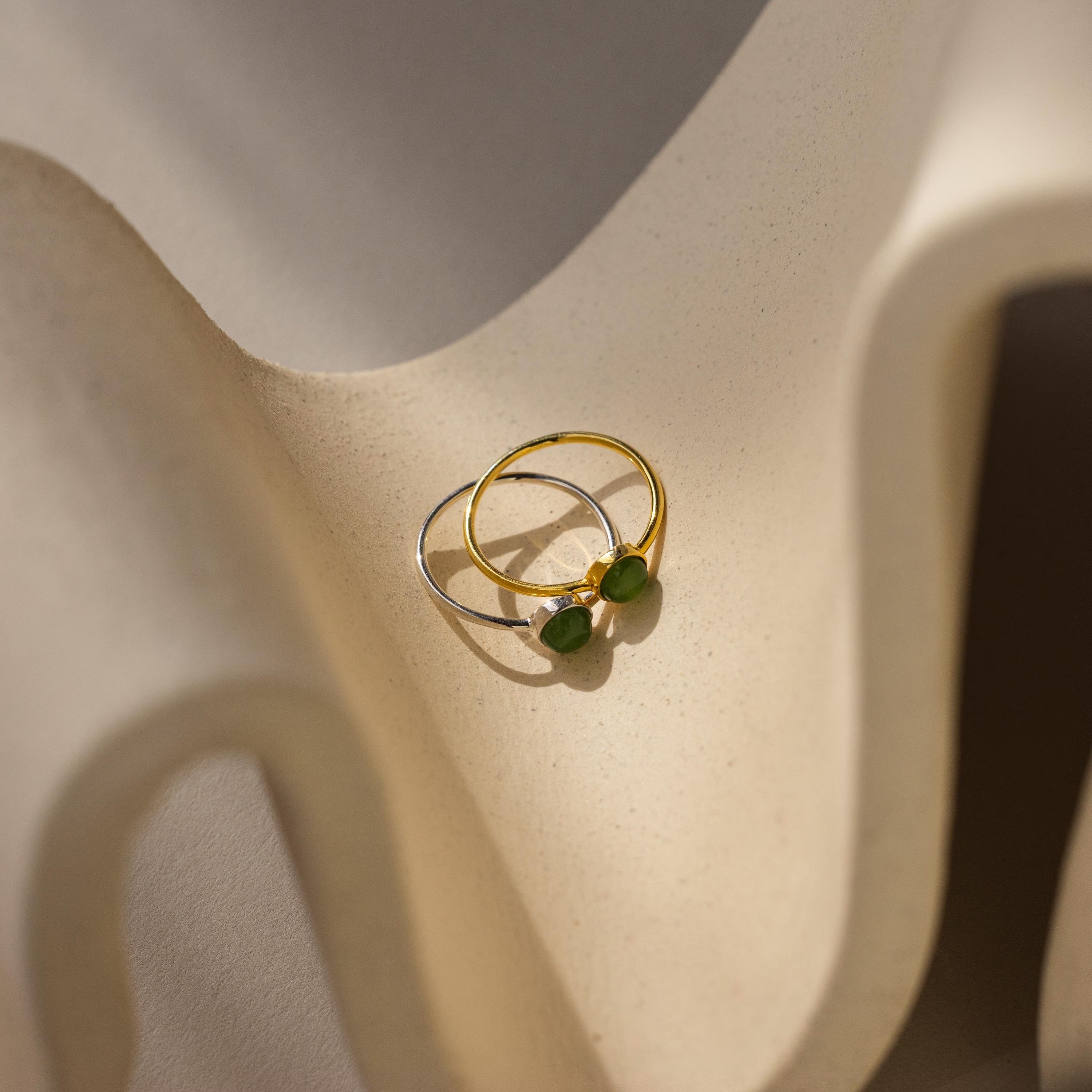 Round Jade Ring-Rings-Caitlyn Minimalist