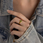 Jade Heart Signet Ring-Rings-Caitlyn Minimalist