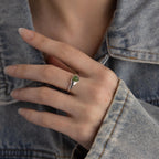 Jade Heart Signet Ring-Rings-Caitlyn Minimalist