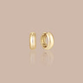 14K Gold Polished Dome Huggie Earrings