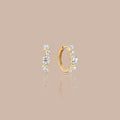 14K Gold Graduated Diamond Huggie Earrings