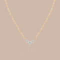 14K Gold Chevron Diamond Cluster Necklace