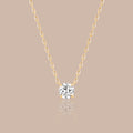 14K Gold Diamond Solitaire Pendant Necklace