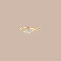 14K Gold Mixed Diamond Wave Ring